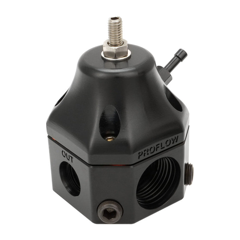 Proflow PFEFS13204 Fuel Pressure Regulator Carburettor Bypass 4-13 PSI 4-Port 900 HP Billet Aluminium Universal