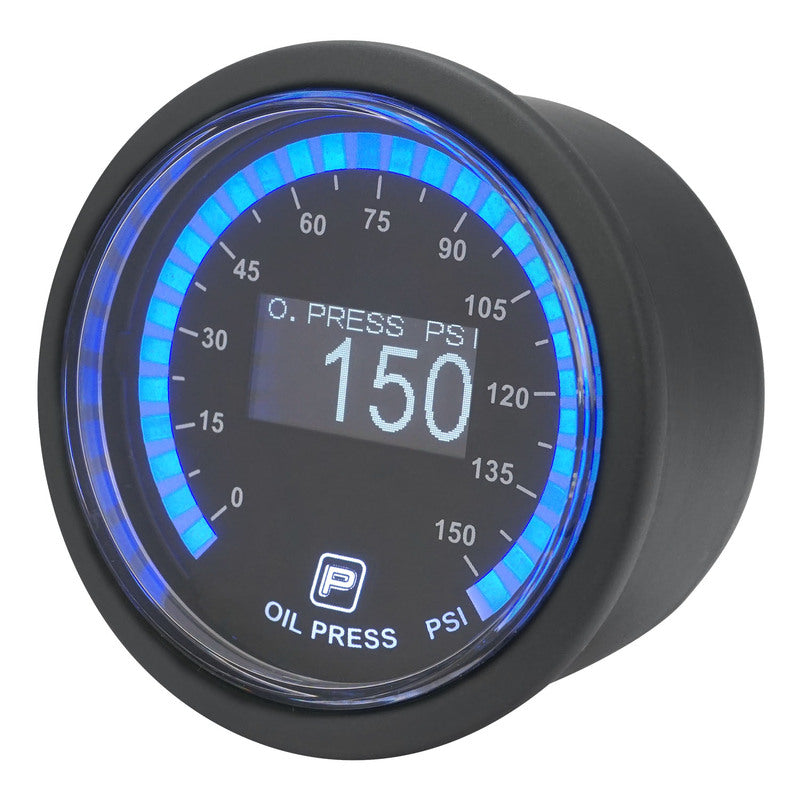 Proflow PFEGA-1002 Pro Series Digital Electrical Oil Pressure Gauge 52mm 0-150 PSI w/Sensor LED Backlight