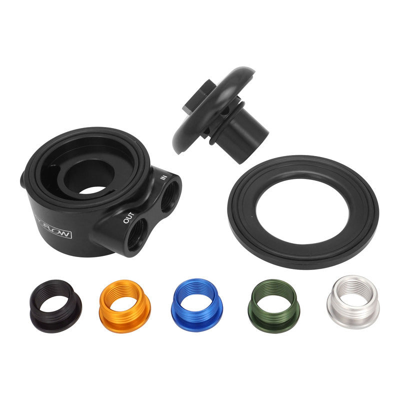Proflow PFEOS-OB2000 Oil Filter Bypass Adaptor Spin-On 90 Deg -08AN ORB Black Anodized Universal,
