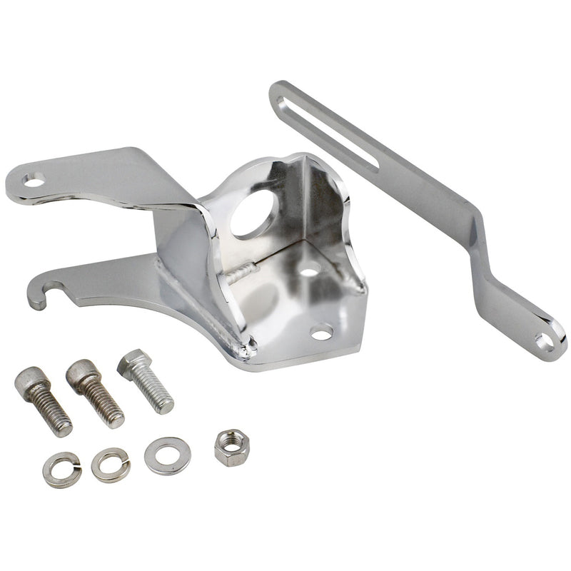 Proflow PFEPSB550C Power Steering Pump Mounting Bracket SB Chev Short Water Pump Saginaw LH Low Mount Kit Chrome