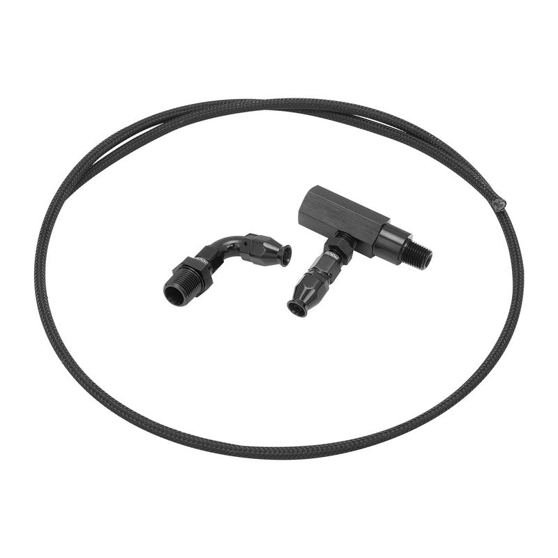 Proflow PFEOSFD-CLEV-BK External Oil Feed Line Kit Suit Ford 302-351 Cleveland External Oil Supply Modification Black Stainless PTFE Braided Hose Kit