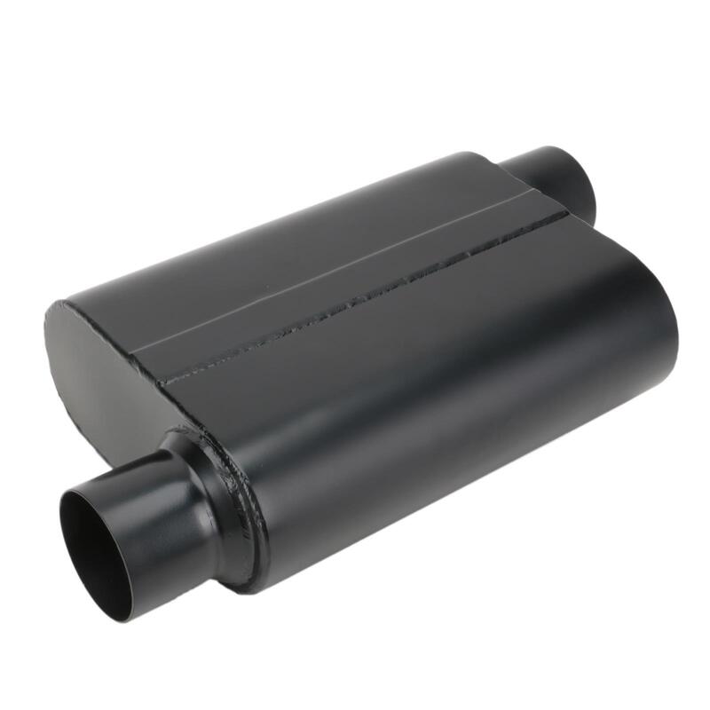 Proflow PFEEM31503 Muffler 2.25 in Black Compact Flow Chamber II Side Inlet To 2.25 in. Side Outlet 9.75" x 13" x 4" body Each