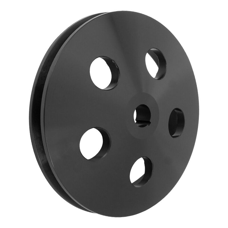 Proflow PFE-R3722BK Power Steering Pulley V-belt Style Single Groove Type 2 Pump .665in Press Fit 5.80 in. O.D Chev Aluminum Black