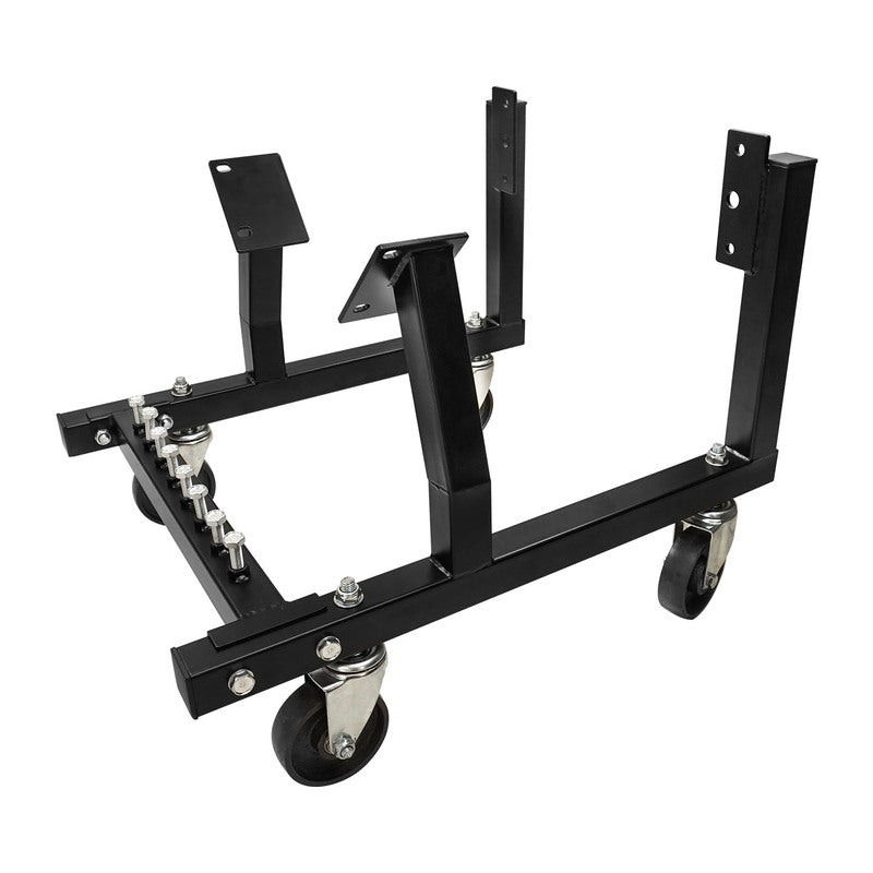 Proflow PFE-EN10139 Engine Dolly Cradle Heavy Duty Suit GM LS Engines 4'' Cast Iron Wheels 40mm Square Tube Black Powder Coated Kit