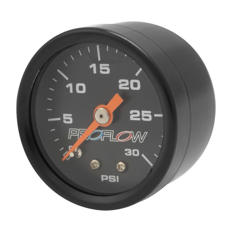 Proflow PFEFG30BK-B Fuel Pressure Gauge 0-30PSI Black body/Black Face
