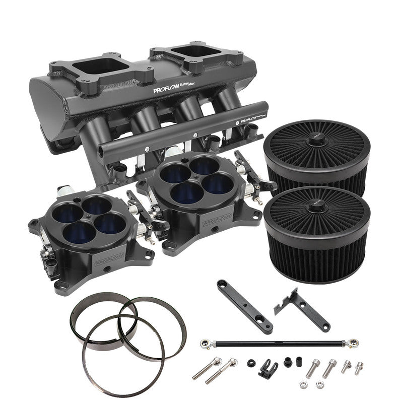 Proflow PFEM63248-KIT SuperMax Intake Manifold Kit Tunnel Ram For Holden Commodore LS3/L92 EFI 4150 Fabricated Black Kit