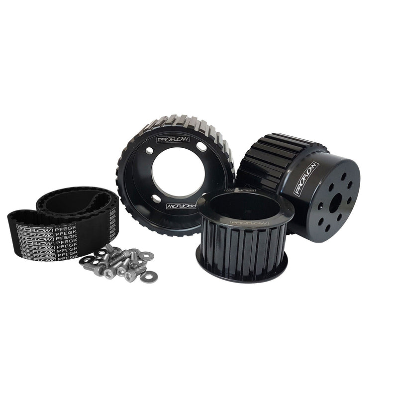 Proflow PFEGK80265BK Gilmer Belt Drive Kit For Mazda Rotary Series 4 & 5 Turbo Billet Aluminium Black Anodised