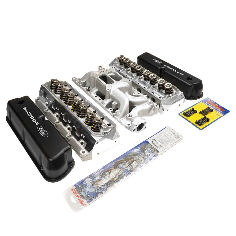 PFEM7521-HEADS Proflow Cylinder Head AirMax 185 & Intake Kit Manifold AirMax Dual Plane Aluminium Natural Square Bore For Ford 289/302 Each