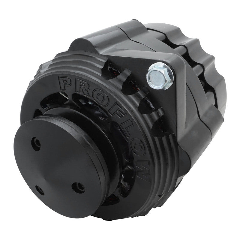 Proflow PFEPM8106BK Alternator Power Spark Billet Housing 170 Amp V-belt & 6-Groove Pulley Black Anodised Universal