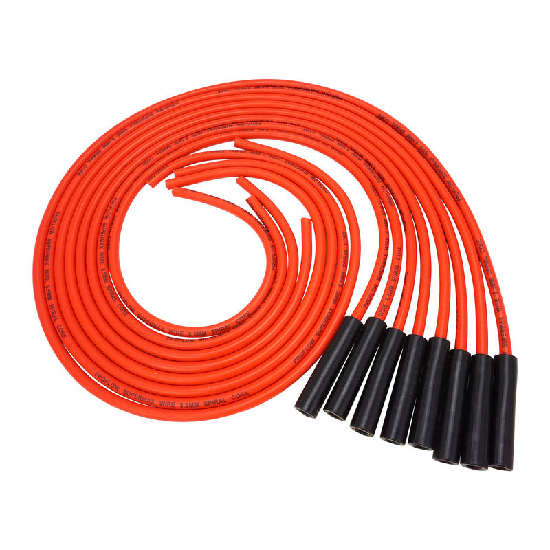 Proflow PFE-L85LSCTFR SuperMax Wire Ignition Lead Kit 8.5mm Spiral Core Red Coil Relocation Kit Cut To Length LS Chevrolet Holden Commodore Set
