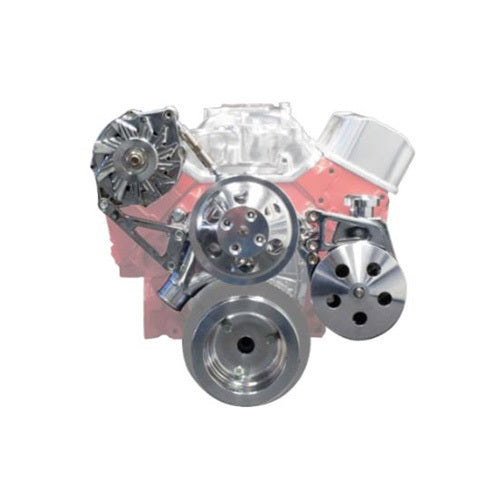 Proflow PFEDK35012 Front Drive Kit V Belt Kit Chrome V Belt SB Chev Long Style Pump