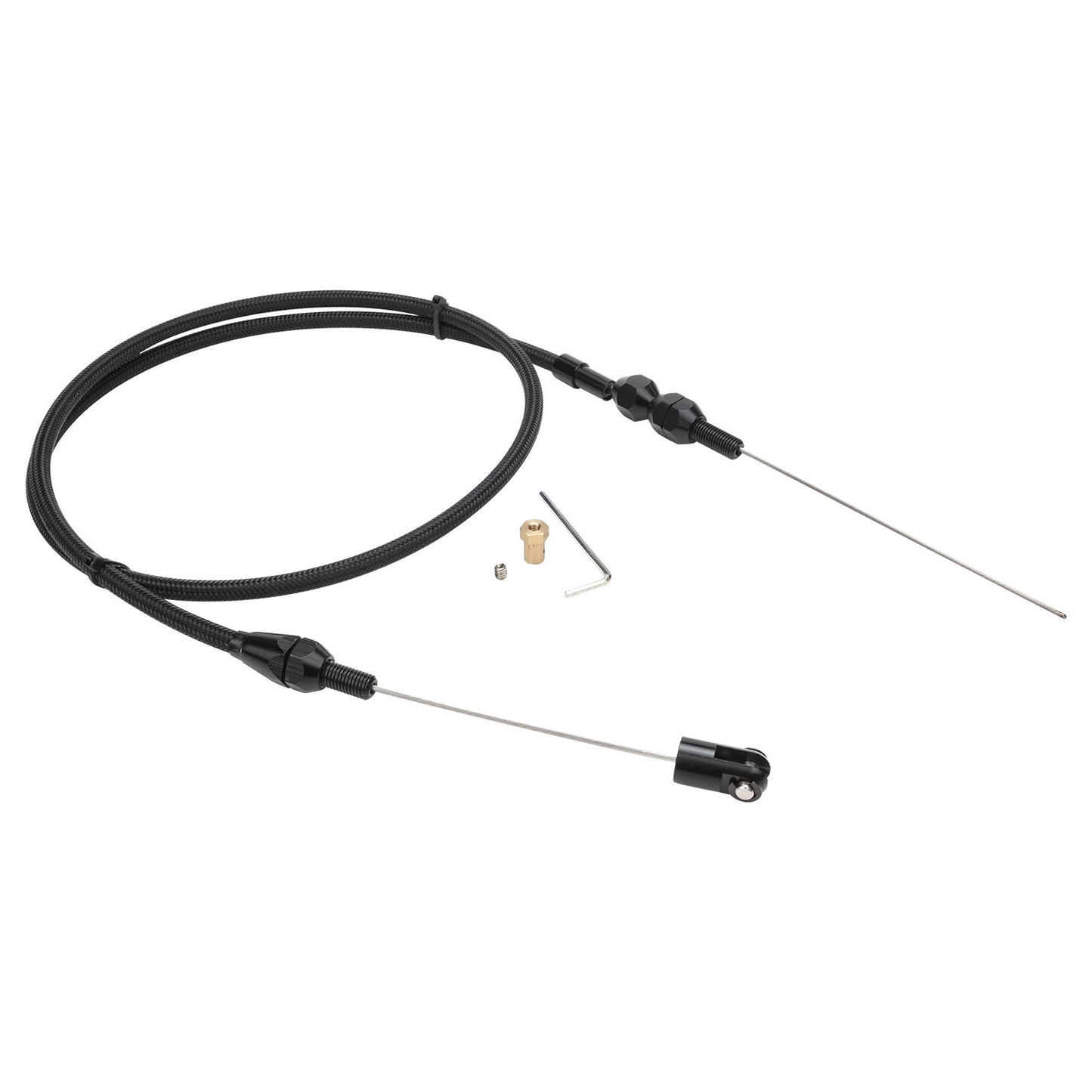 Proflow PFECSS-LS48-BK Throttle Cable For Holden Commodore LS Black Braided Stainless Wire 48 in. Length