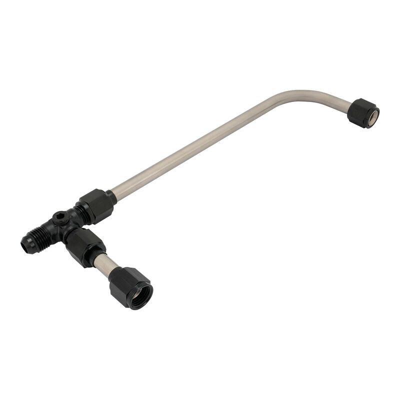 Proflow PFEFS41506 Fuel Line 3/8 Stainless Steel Tube Dual Feed Black Fittings Suits Holley 4150 9-5/16 Centres AN6 Inlet 1/8 NPT Gauge Port With Plug