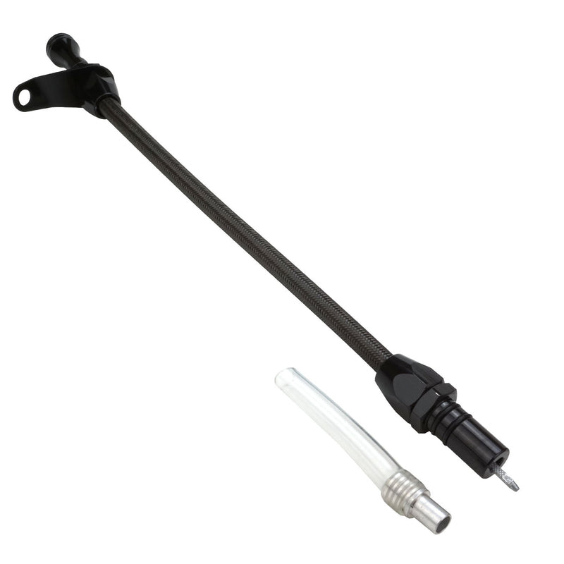 Proflow PFE-R5005BK Transmission Dipstick Black Braided Stainless Steel Bellhousing Mount TH400 Case Fill Each