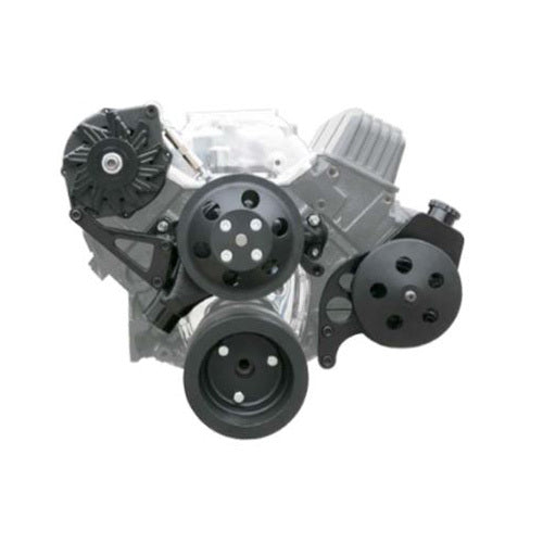 Proflow PFEDK35012BK Front Drive Kit V Belt Kit Black V Belt SB Chev Long Style Water Pump