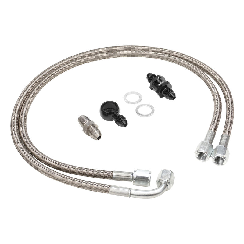 Proflow PFEOSFDTBO Turbo Oil Feed Stainless Braided Line Kit 30 Micron Filter For Ford Falcon Barra BA-BF XR6 Turbo