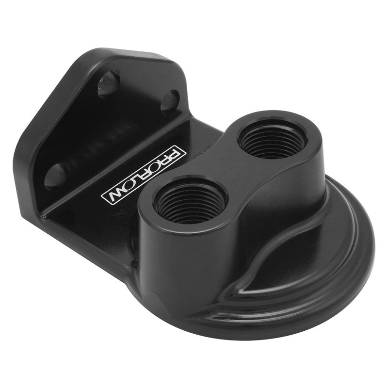 Proflow PFEOS-OB2090 Remote Oil Filter Head Billet 3/4''-16 Thread -08AN ORB Black Anodised
