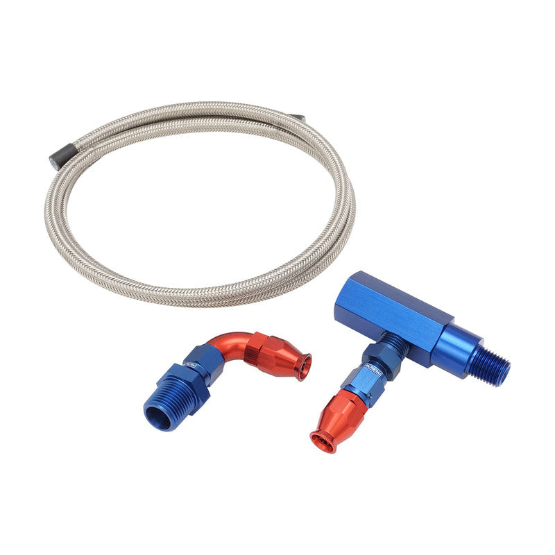 Proflow PFEOSFD-CLEV External Oil Feed Line Kit Suit Ford 302-351 Cleveland External Oil Supply Modification Stainless PTFE Braided Hose Kit