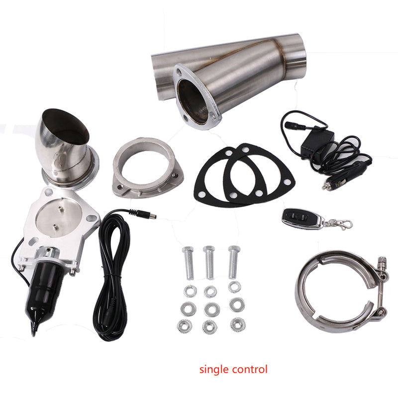 Proflow PFEEEC400 Single Exhaust Cutouts Electric Aluminium Bolt On 4.0 in. Diameter Stainless Steel Tubing Kit