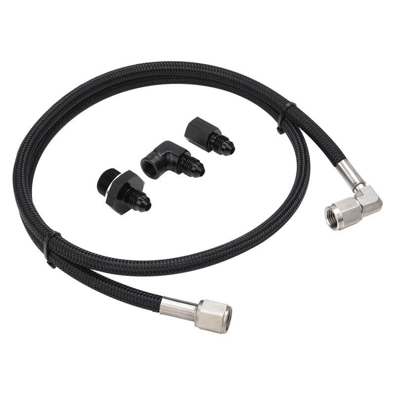 Proflow PFESSH-3LS36 Pressure Gauge Installation Kit Stainless Braided Black ,GM For Holden Commodore LS Engines w/ 36 in. AN4 Hose,