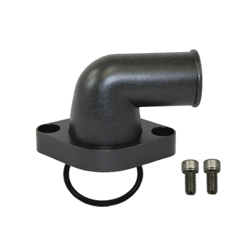 Proflow PFETH-R8456BK Aluminium Water Neck For Chevrolet 90 Degree O'Ring Style Black Aluminum