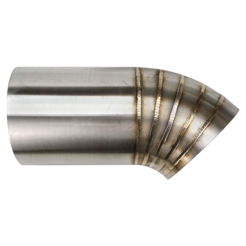 Proflow PFESS-PCDUMP400-27 Pie Cut Welded 304 Stainless Steel Turbo Dump Pipe Tip 4.00'' 27 Degree Angle 250mm Leg Length