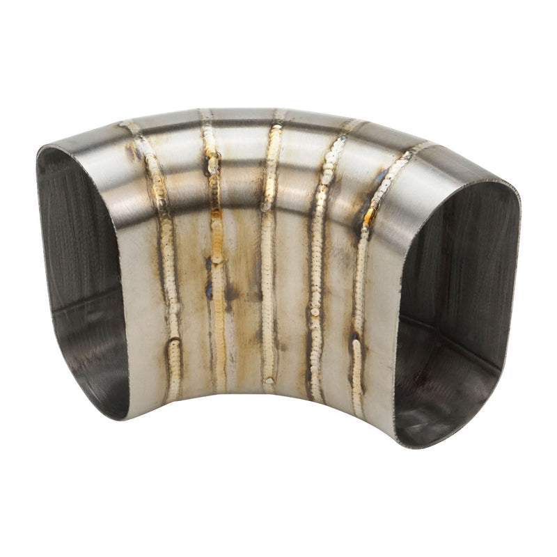 Proflow PFESS-PCVW350-90 Pie Cut Welded Oval Tube Vertical 304 Stainless Steel 3.5 in. 90 deg