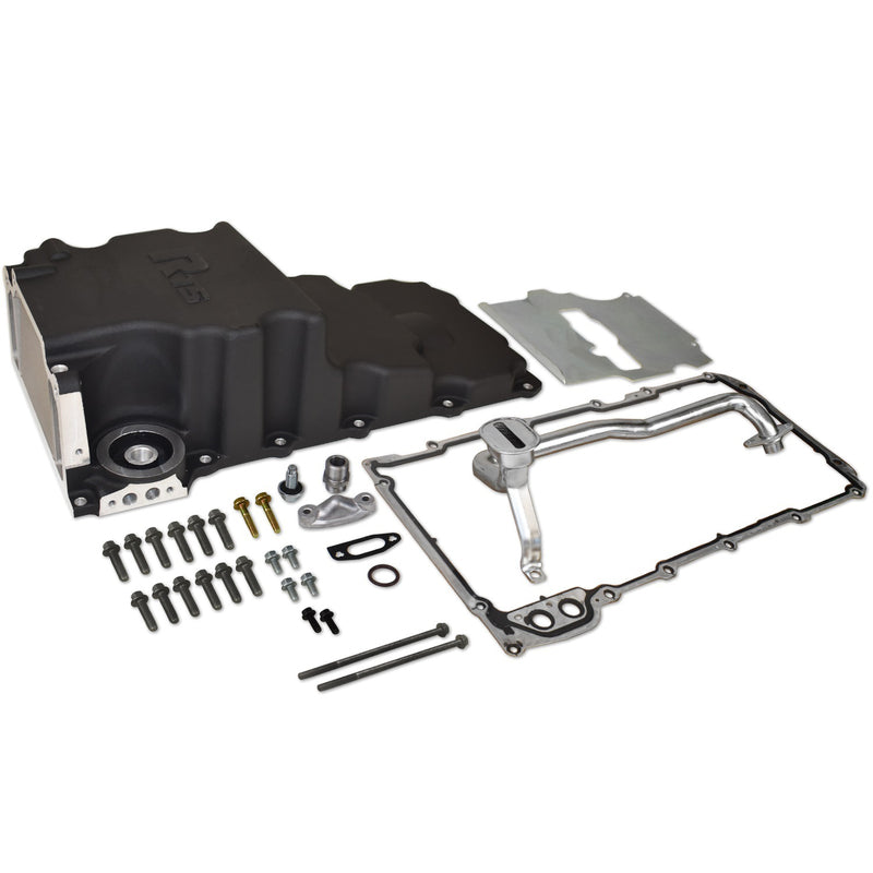 RTS RTS-3022BK Oil Pan Cast Aluminium Black Standard Stoke Early Holden or Chev with LS Engine Swap up to 3.620 Inch Stroke Each