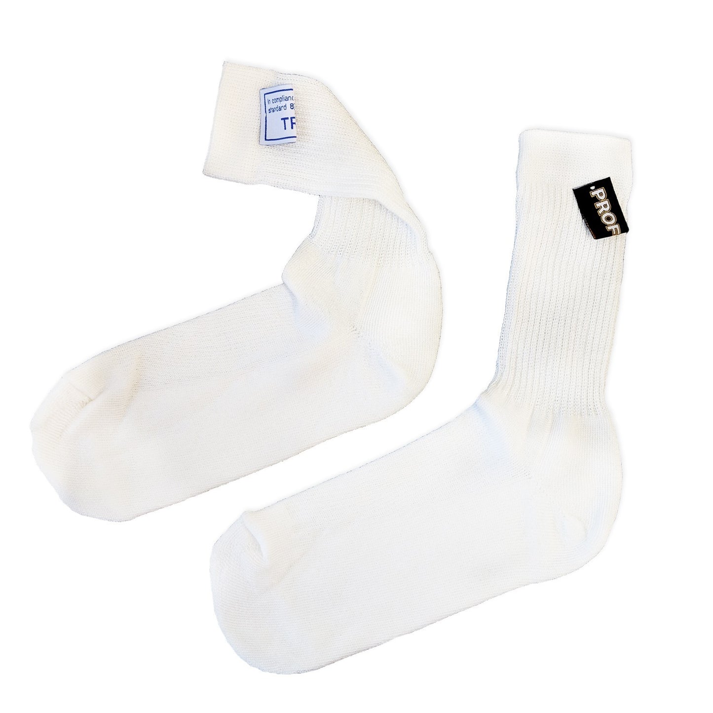 Proforce Safety PFS-4140-L Proforce Fire Retardant Socks SFI 3.3 & FIA Rated Nomex White Mens Large Pair