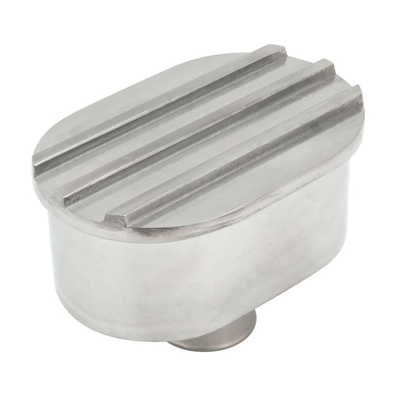 Proflow PFEVCA-002-P Valve Cover Breather Push-In Oval Aluminium Polished Finned