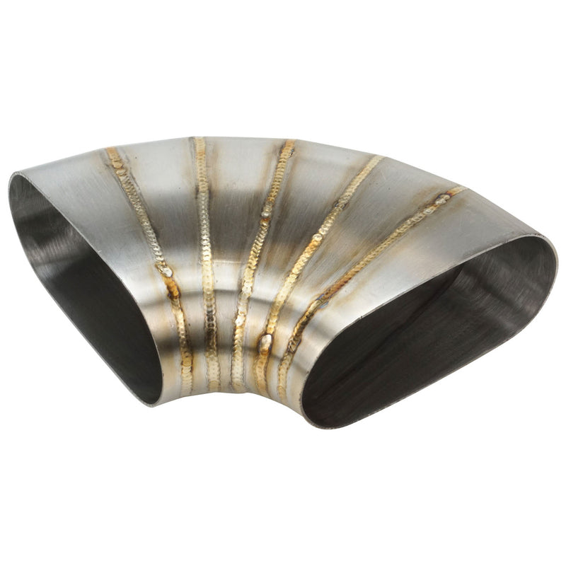 Proflow PFESS-PCHW350-90 Pie Cut Welded Oval Tube Horizontal 304 Stainless Steel 3.5 in. 90 deg