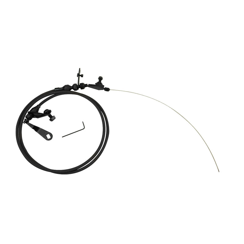 Proflow PFETCS6048-BK Automatic Transmission Black Braided Stainless Kickdown Kit Carburettor For Ford C-6 Kit,