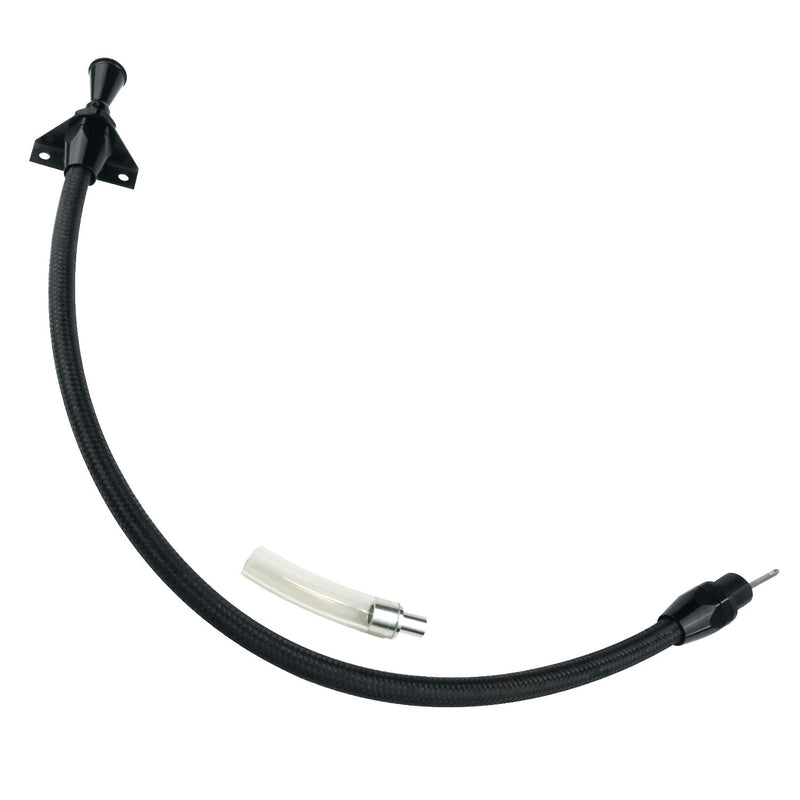 Proflow PFE-XTD-30PGFM Transmission Dipstick Braided Stainless Black Billet Handle Firewall Mount For Chevrolet Powerglide Each