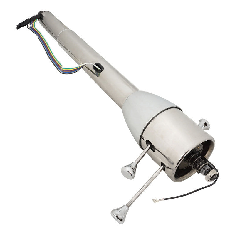 Proflow PFESTC-MAN30 Universal Steering Column Manual Collapsible Column Stainless Tube Chrome Honey Pot 5 Position Tilt 30" Long ,Kit