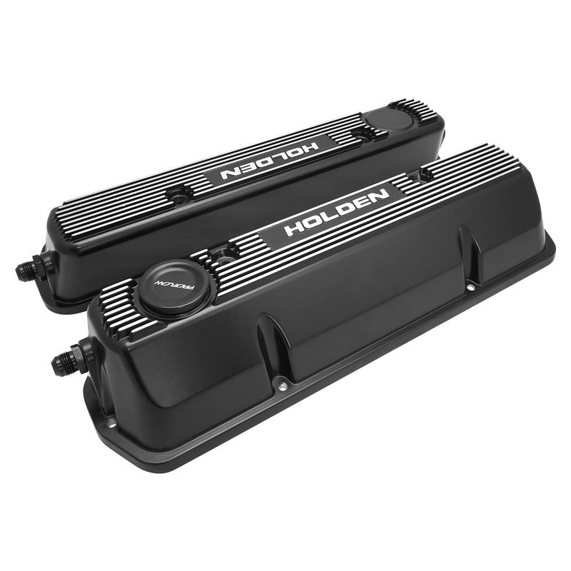 Proflow PFEVC-960-BK Aluminium Valve Covers For Holden Commodore V8 VN-VT Performance Style Cast Aluminium Black Set