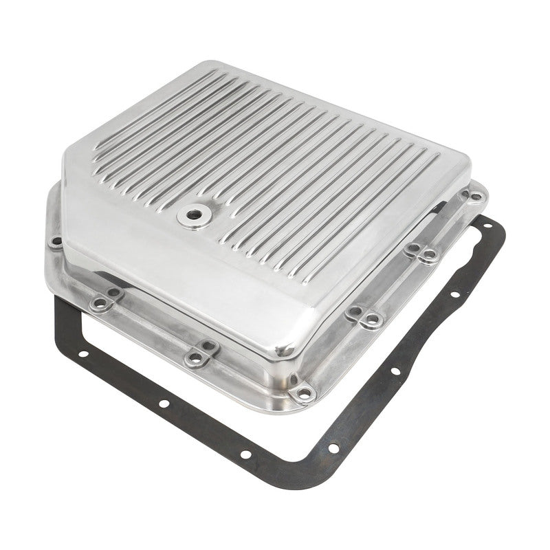 RTS RTS80200P Transmission Pan Stock Depth Cast Aluminium Polished Finned Chev For Holden TH350 Each