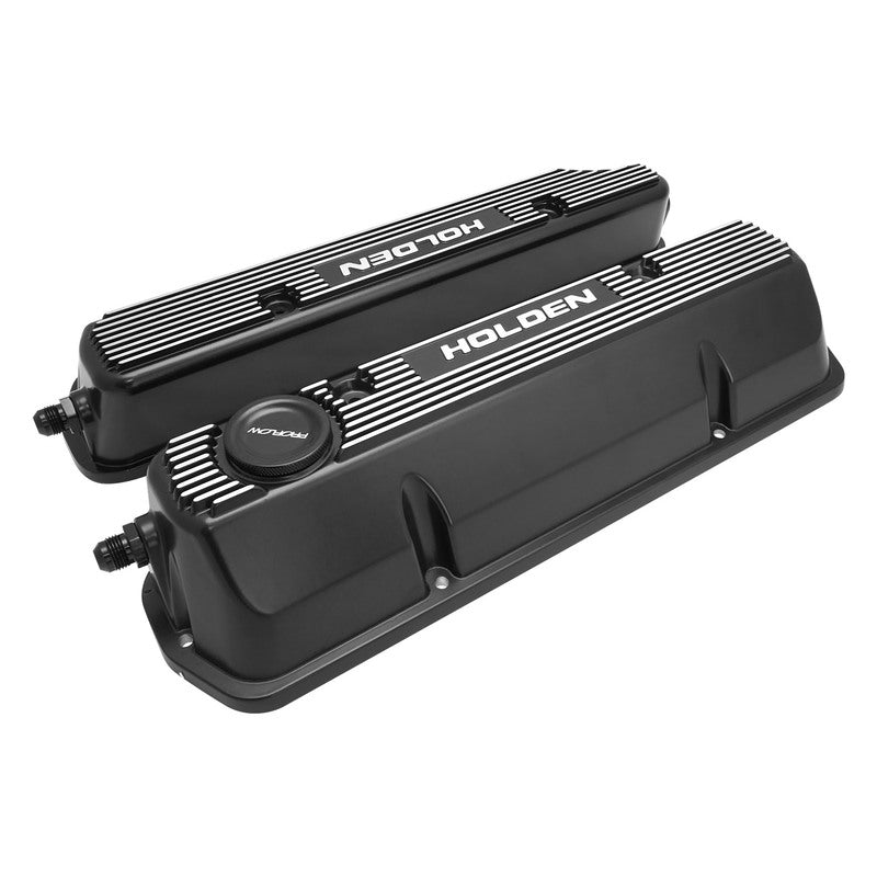 Proflow PFEVC-950-BK Aluminium Valve Covers For Holden Commodore V8 VN-VT OE Style Cast Aluminium Black Set