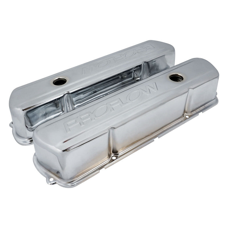 Proflow PFEVC-935 Valve Covers Steel Tall Chrome For Holden Commodore 253 308 Logo Pair