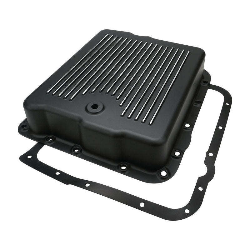 RTS RTS80820BK Transmission Pan Extra Capacity Cast Aluminium Black/Machined Finned Chev Holden Commodore 700R4 4L60 Each