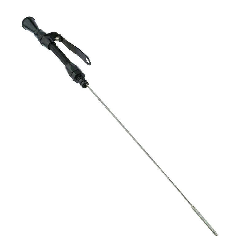 Proflow PFE-XED-5002 Engine Dipstick Braided Stainless Steel Black Billet Handle For Chevrolet Passenger Side Small Block