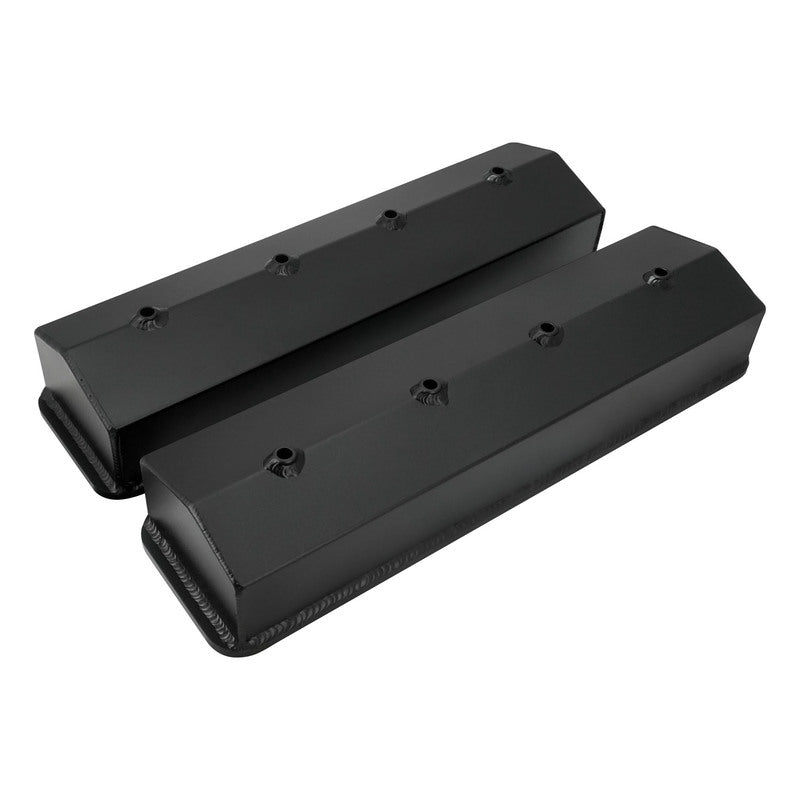 Proflow PFEVC-6234 Valve Covers Tall Fabricated Aluminum Black Powder Coated Center Bolt Chev Small Block Pair