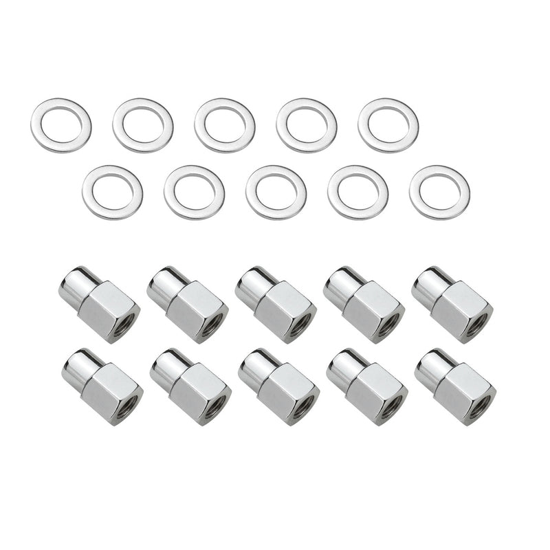 Street Pro Wheels STP-WN5105K10-CHM-OP Wheel Lug Nut Kit, Chrome Open End Medium Mag Length 1.38 M12 x 1.5 0.55 Shank Set of 10