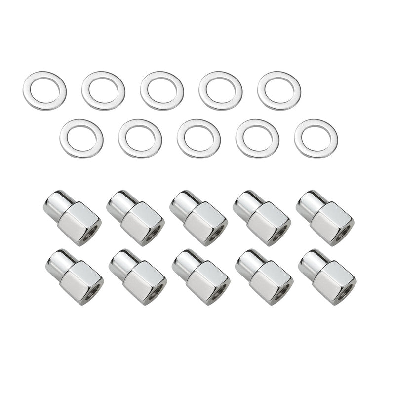 Street Pro Wheels STP-WN5102K10-CHM-OP Wheel Lug Nut Kit, Chrome Open End Medium Mag Length 1.38 7/16 0.55 Shank Set of 10