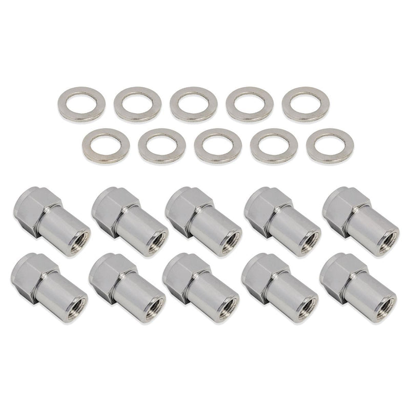 Street Pro Wheels STP-WN5005K10-CHM Wheel Lug Nut Kit, Chrome Street Pro 005 Length 1.50 M12 x 1.5 .800 Shank Set of 10