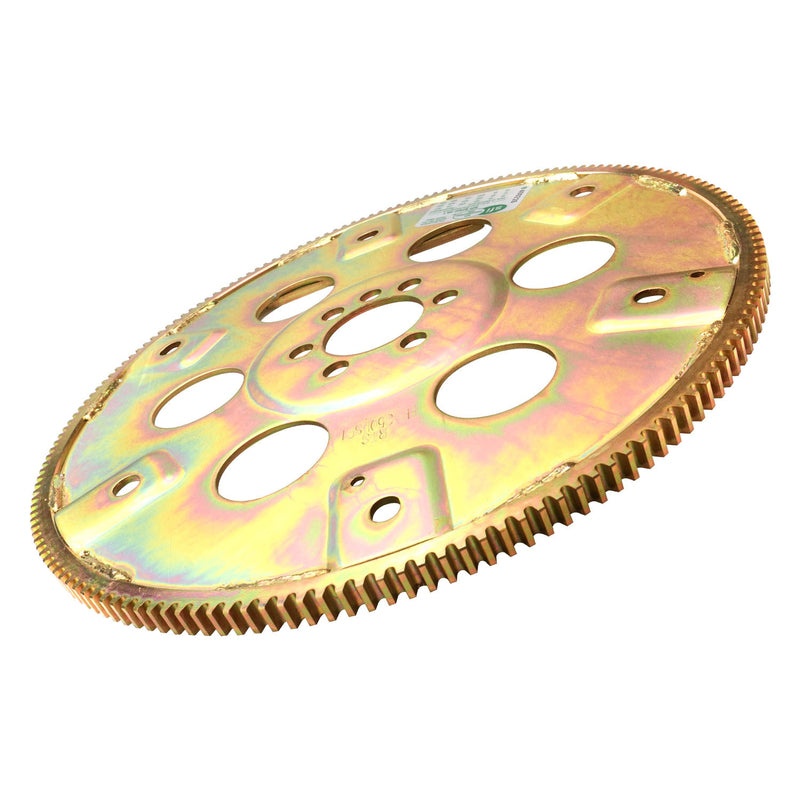 RTS RTS-FP350L-SFI Transmission Flexplate SFI Gold Zinc Late SB Chevrolet 168 Tooth - External - 1-piece rear Main Seal Block Each