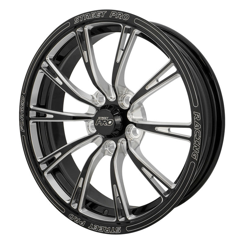 Street Pro Wheels STP009-174500-BK Street Pro 009 Series Forged Wheel Front 17x4.5'' / 2.25'' Backspace (-13) / 5x4.75" Bolt Circle Chevrolet Gloss Black Milled