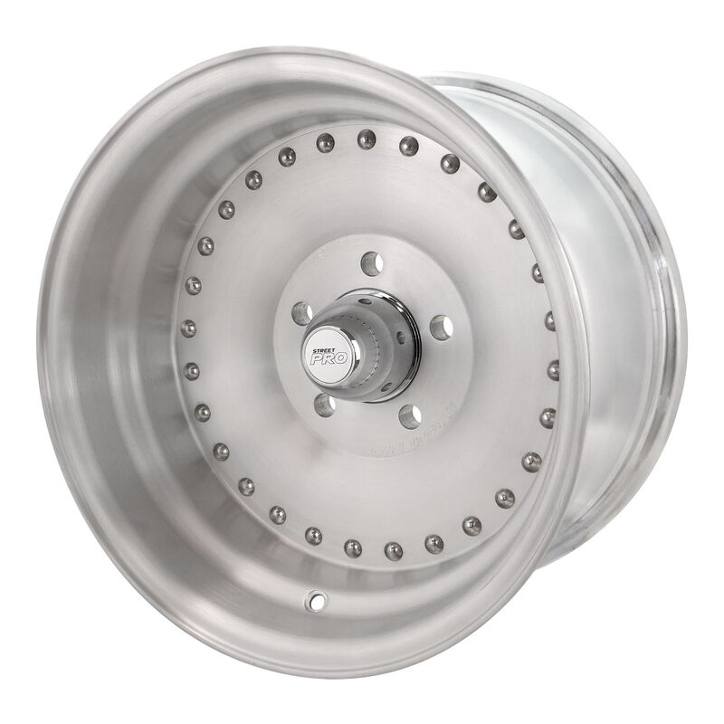 Street Pro Wheels STP007-174000F-BR Street Pro 007 Series Wheel Brushed Raw 17x4.5'' For Ford 5 x 4.50'' Bolt Circle (-26) 1.75'' Back Space