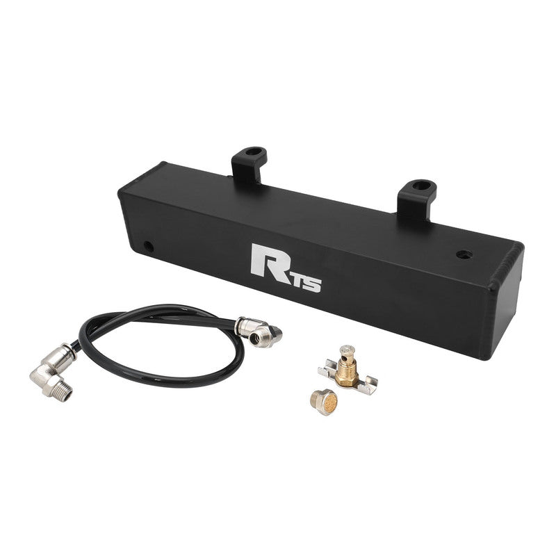 RTS RTS-TCC-TH400-BK Transmission Overflow Catch Can TH400 Rectangular 600ml Capacity Aluminium Black Powdercoated