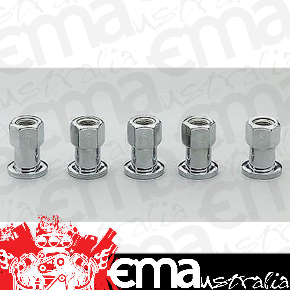 Center Line CEL-5110 1/2" Shank Wheel Nuts Open End 1/2" x 20 Rh Chrome 5 Pack