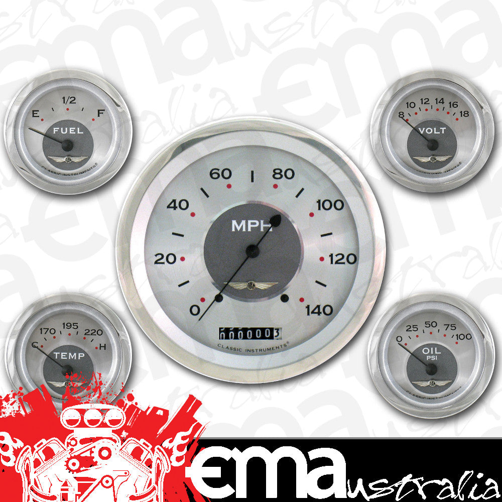 Classic Instruments AW54SRC All American 4 - 5/8" Speedo, 2-1/8" Fuel, Oil, Temp